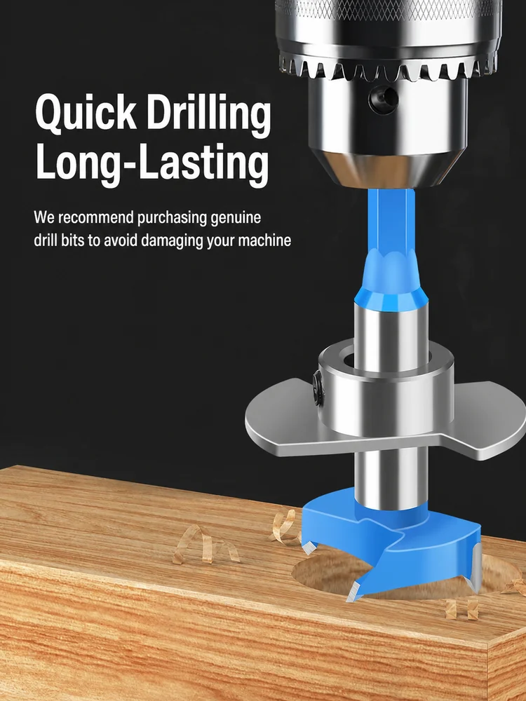 CUTQOR Adjustable Depth-Stop Hinge Boring Bits product detail