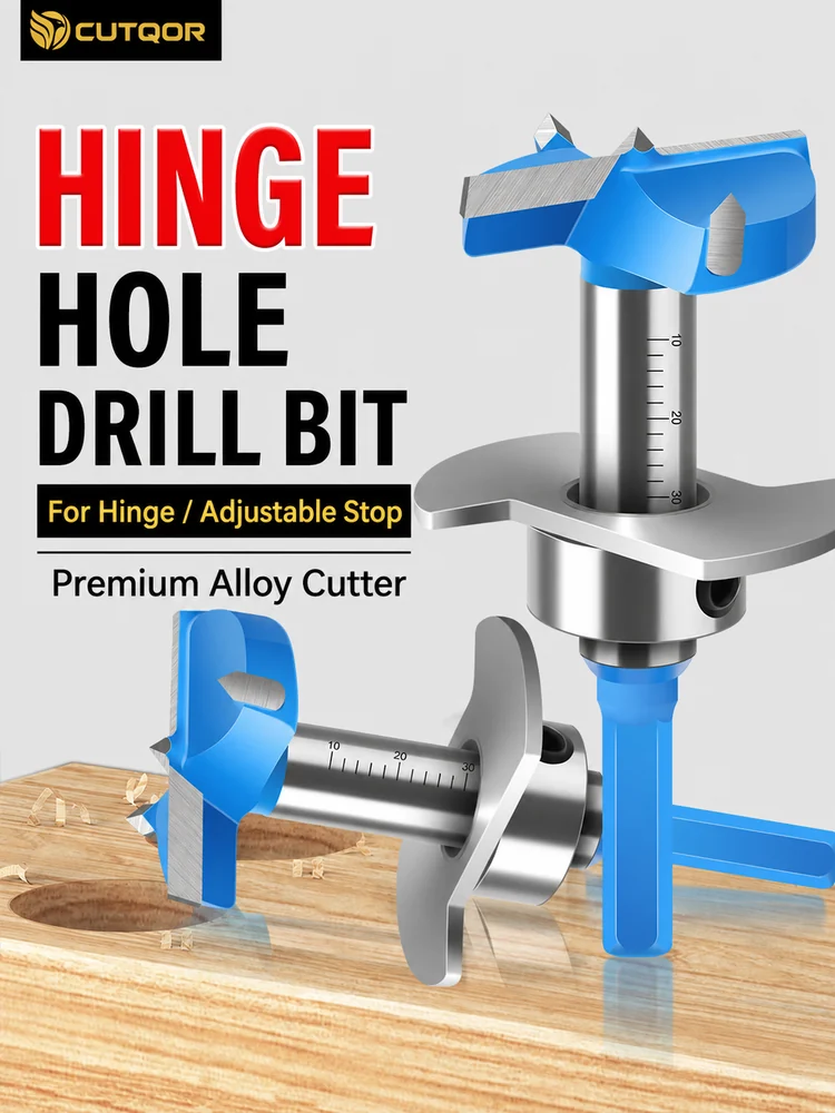 CUTQOR Adjustable Depth-Stop Hinge Boring Bits product view