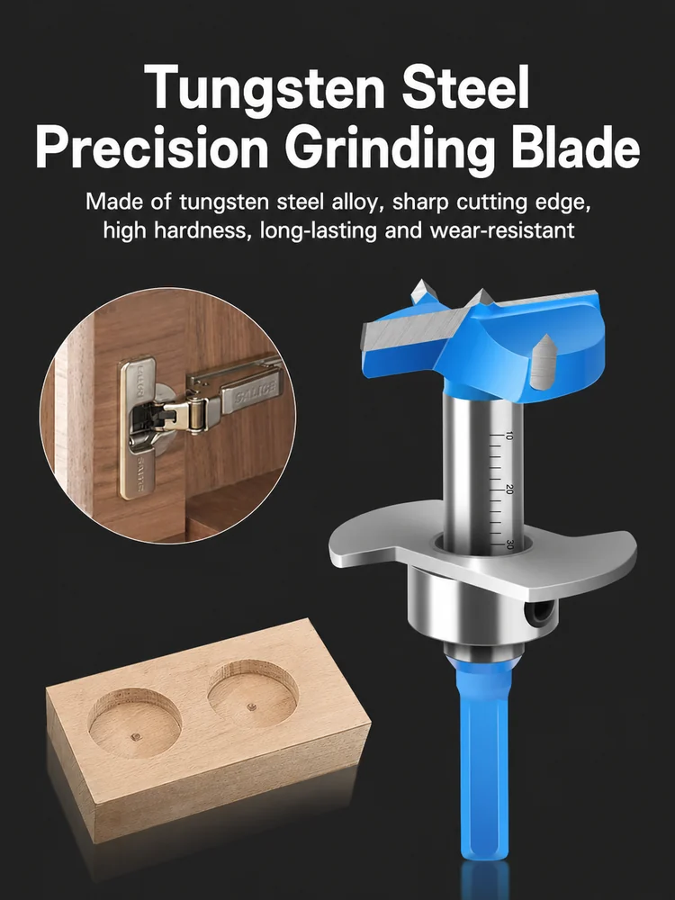 CUTQOR Adjustable Depth-Stop Hinge Boring Bits product detail