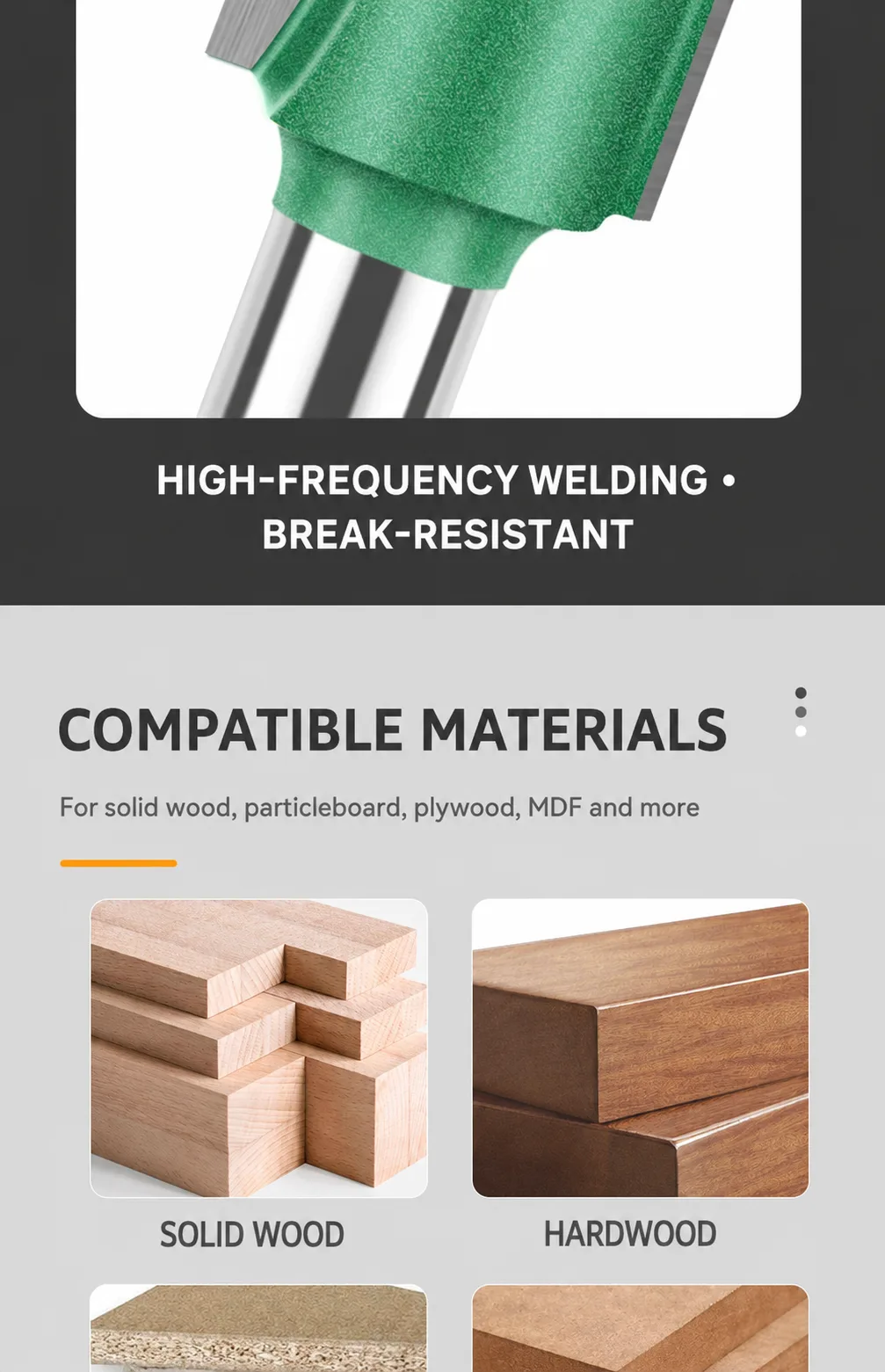 Double-Flute Straight Router Bit 8 × 12 × 30 - product detail 5