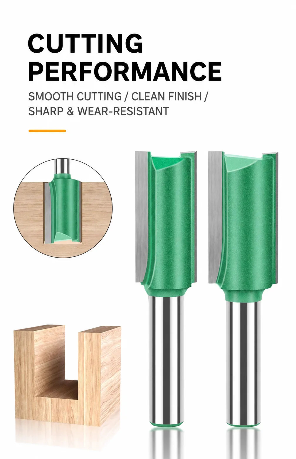 Double-Flute Straight Router Bit 8 × 12 × 30 - product detail 3