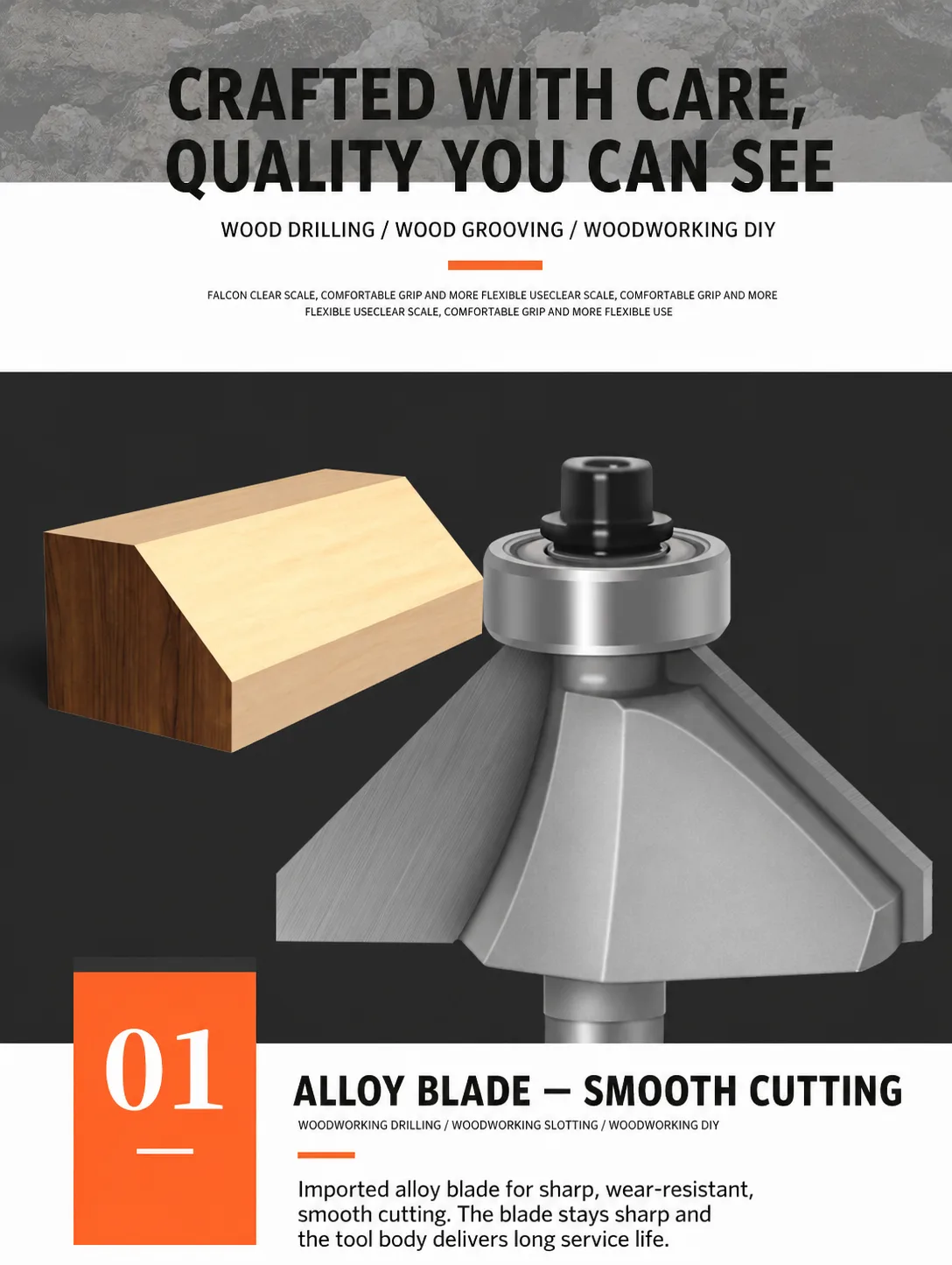 45° Chamfer Router Bit 1/4 × 5/16 for Woodworking - product detail 4