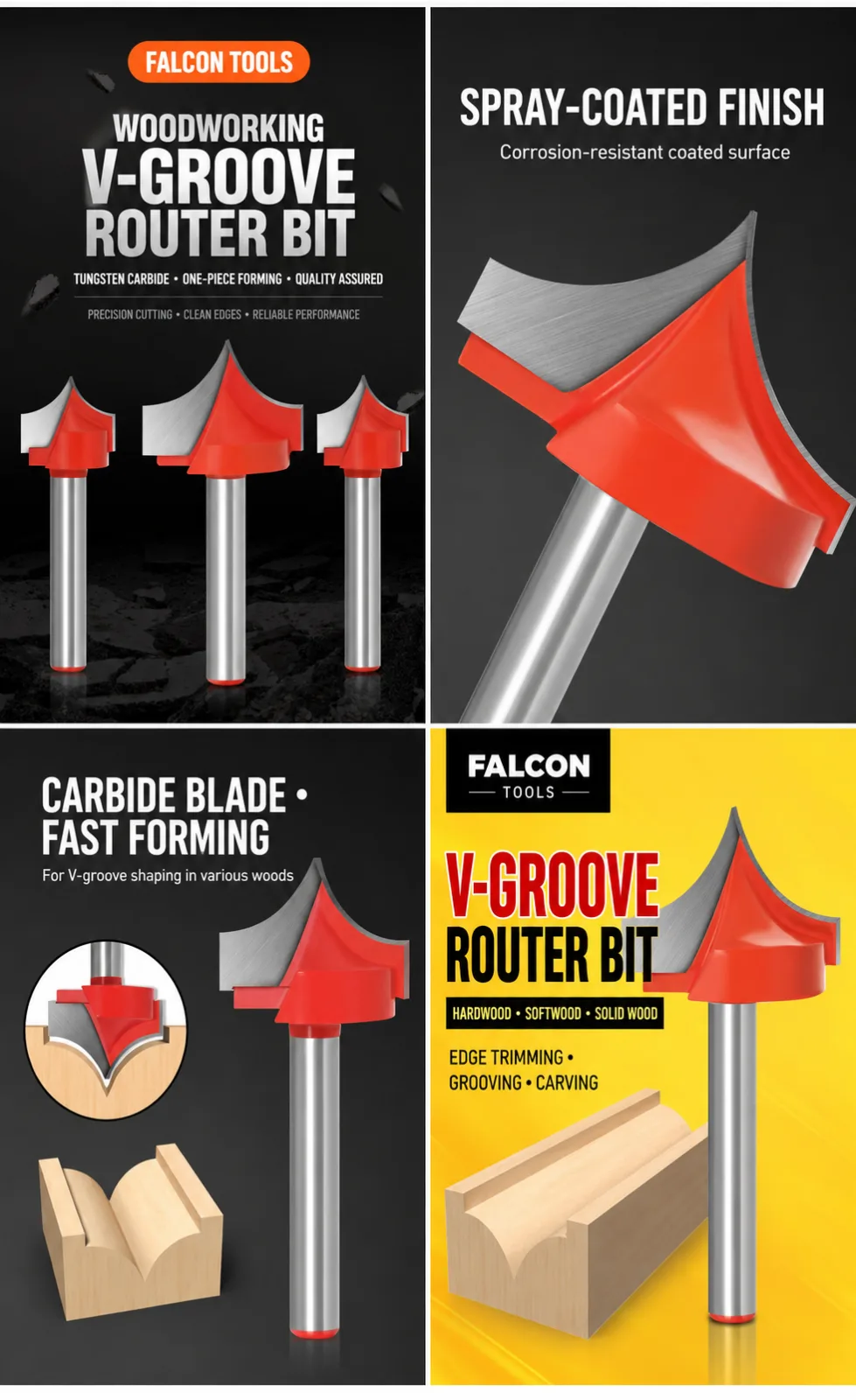 Pointed V-Groove Router Bit 6 × 8 - product detail 11