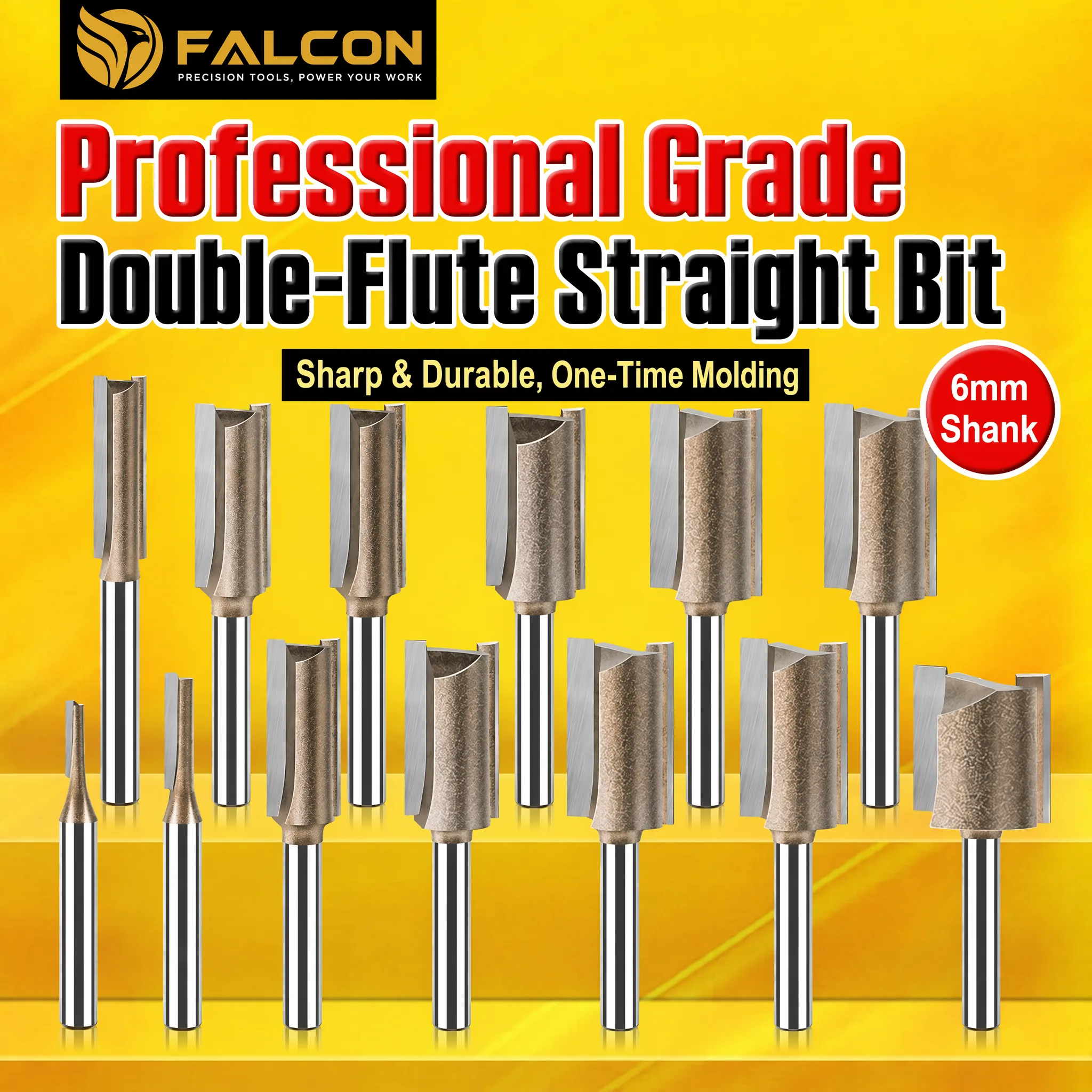 Professional Straight Router Bit 6 × 6 × 30 - product view 1