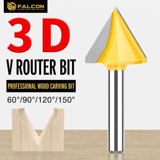 3D V-Groove Router Bit 6 × 13 × 90°