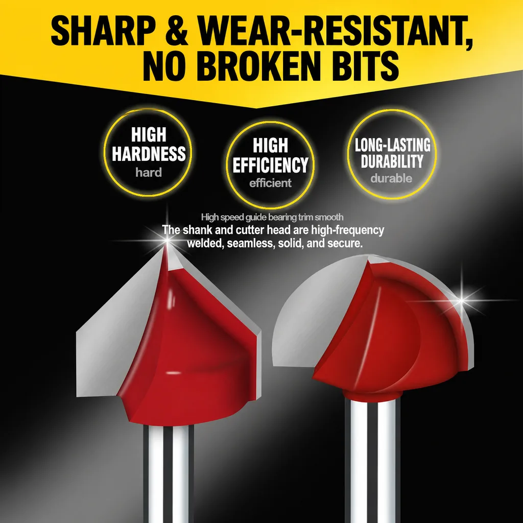 2-Piece 90° Corner V-Groove Router Bit Set 1/4 × 3/4 - product detail 2
