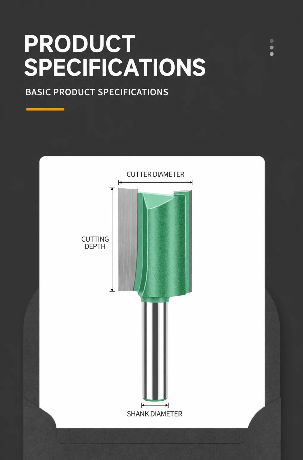 Double-Flute Straight Router Bit 8 × 12 × 30 - product detail 15