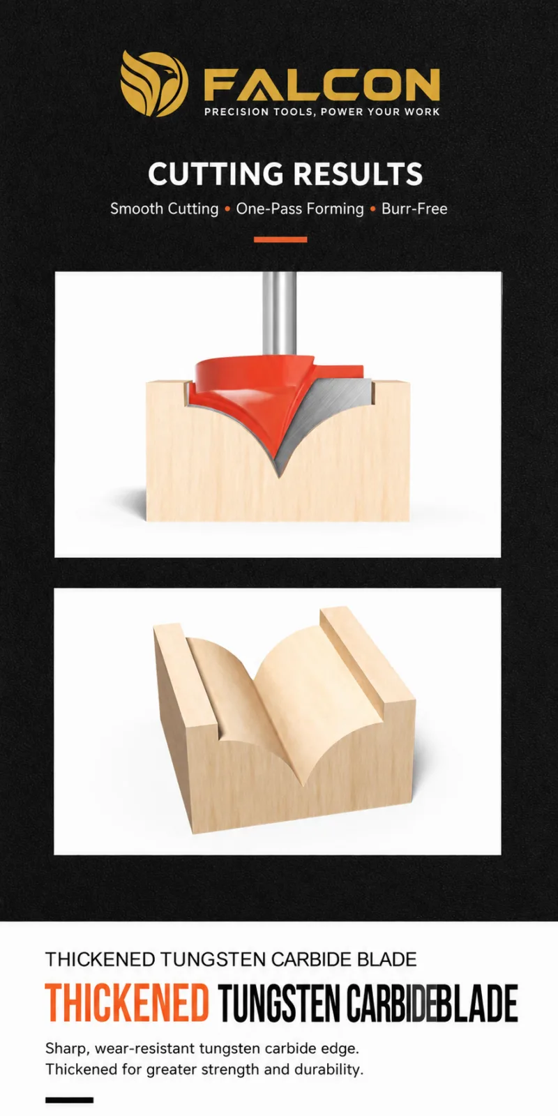 Pointed V-Groove Router Bit 6 × 8 - product detail 5