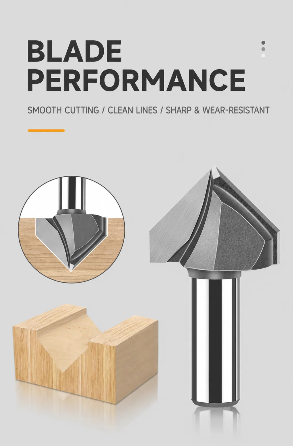 V-groove router bit smooth cutting clean lines and wear resistance