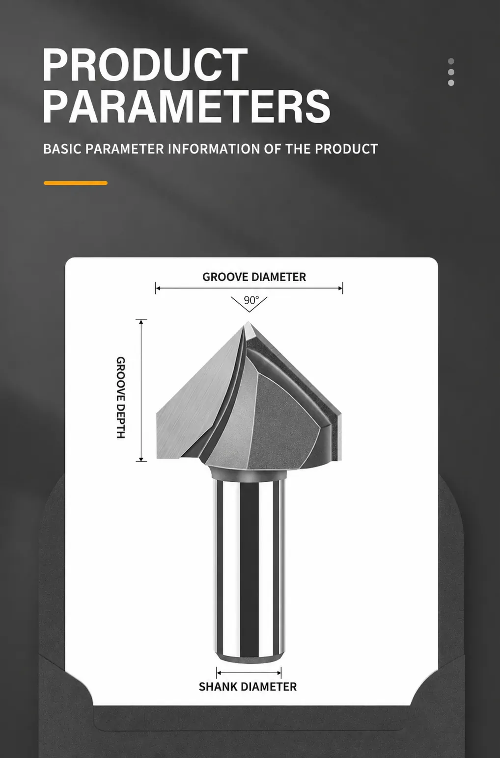 90 degree V-groove bit groove diameter depth and shank parameter guide
