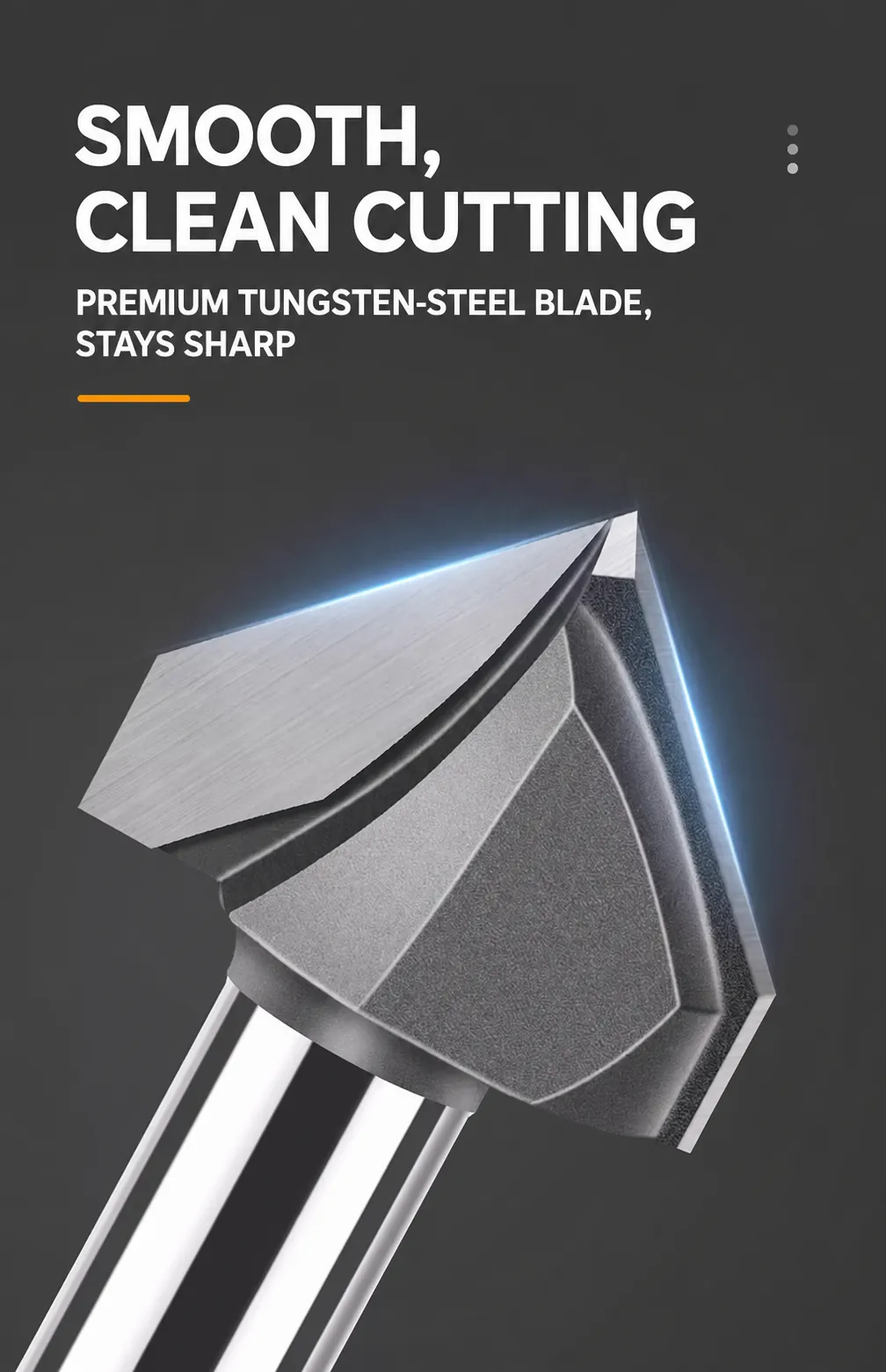 Premium tungsten steel V-groove blade for smooth clean cutting
