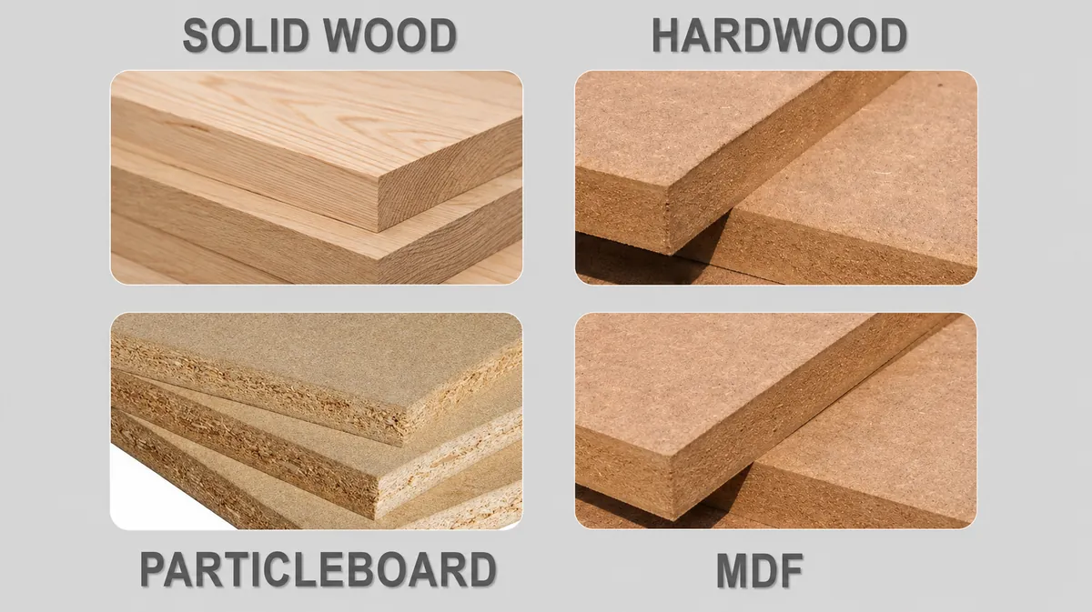 Solid wood hardwood particleboard and MDF applications