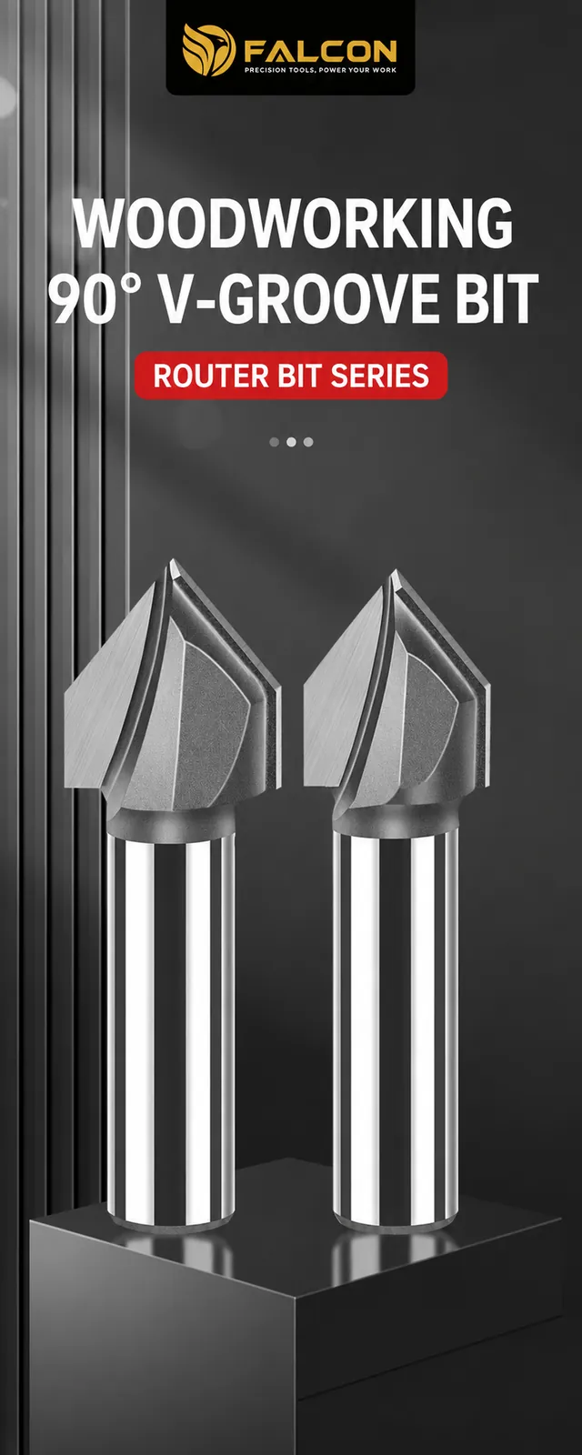 Woodworking 90 degree V-groove router bit product series