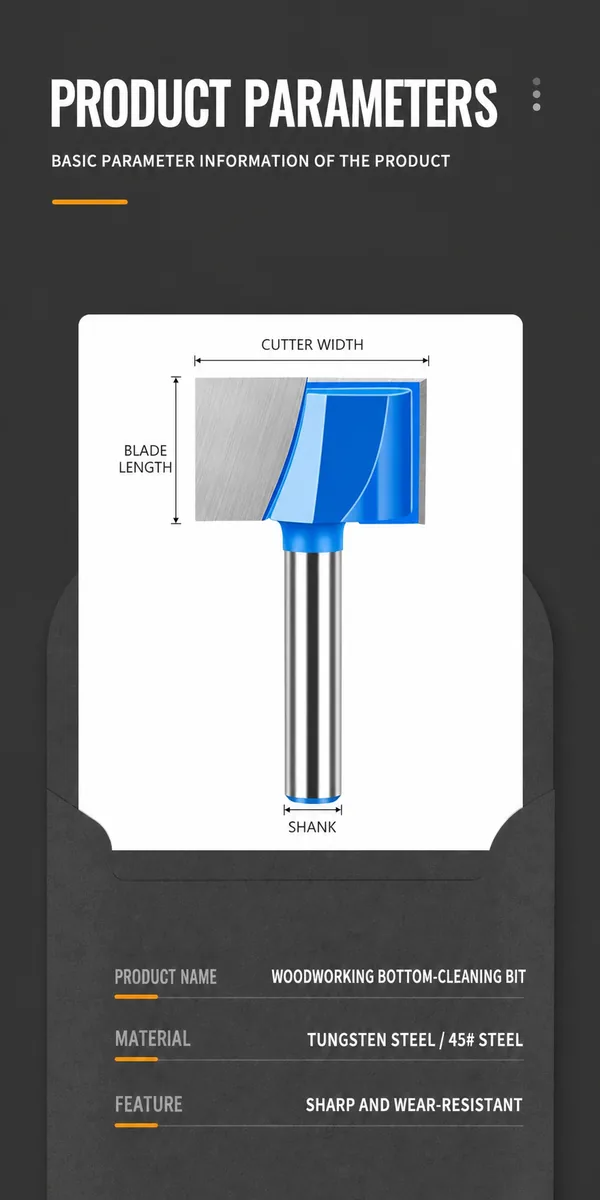 Bottom-Cleaning Router Bit Parameters