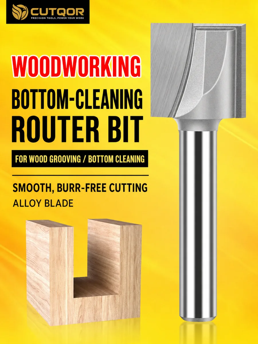 CUTQOR Woodworking Bottom-Cleaning Bit Overview