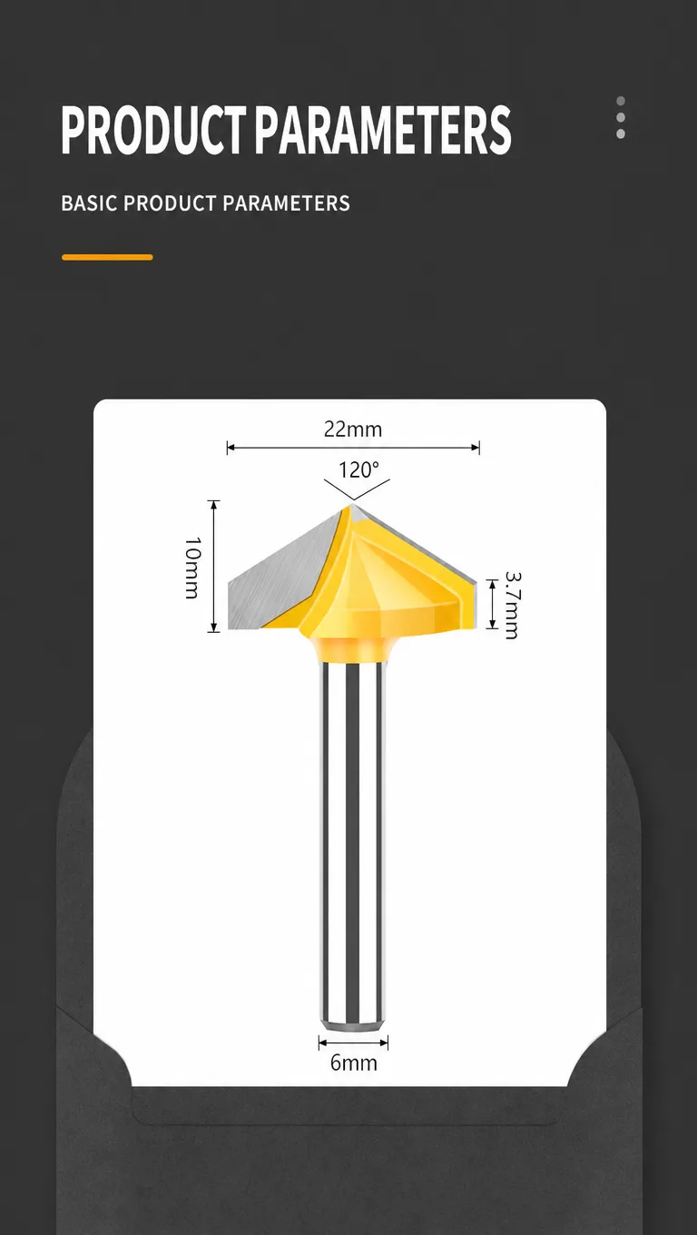 3D V-Groove Router Bit 6 × 13 × 90° - product detail 18