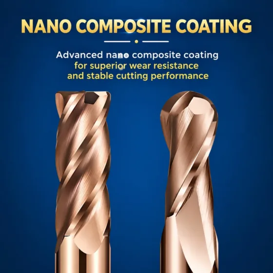 Coated Ball Nose & Corner Radius End Mills — translated original product image