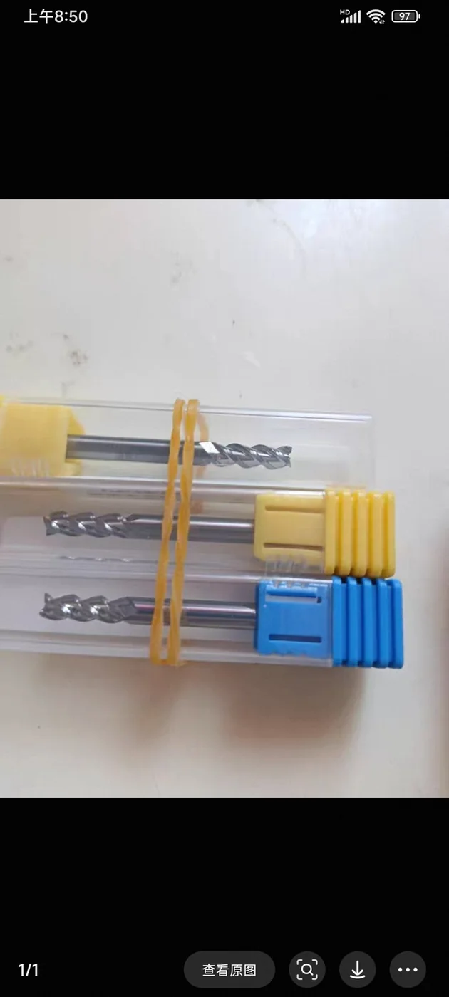 55° Aluminum 3-Flute Flat-Bottom End Mills — translated original product image