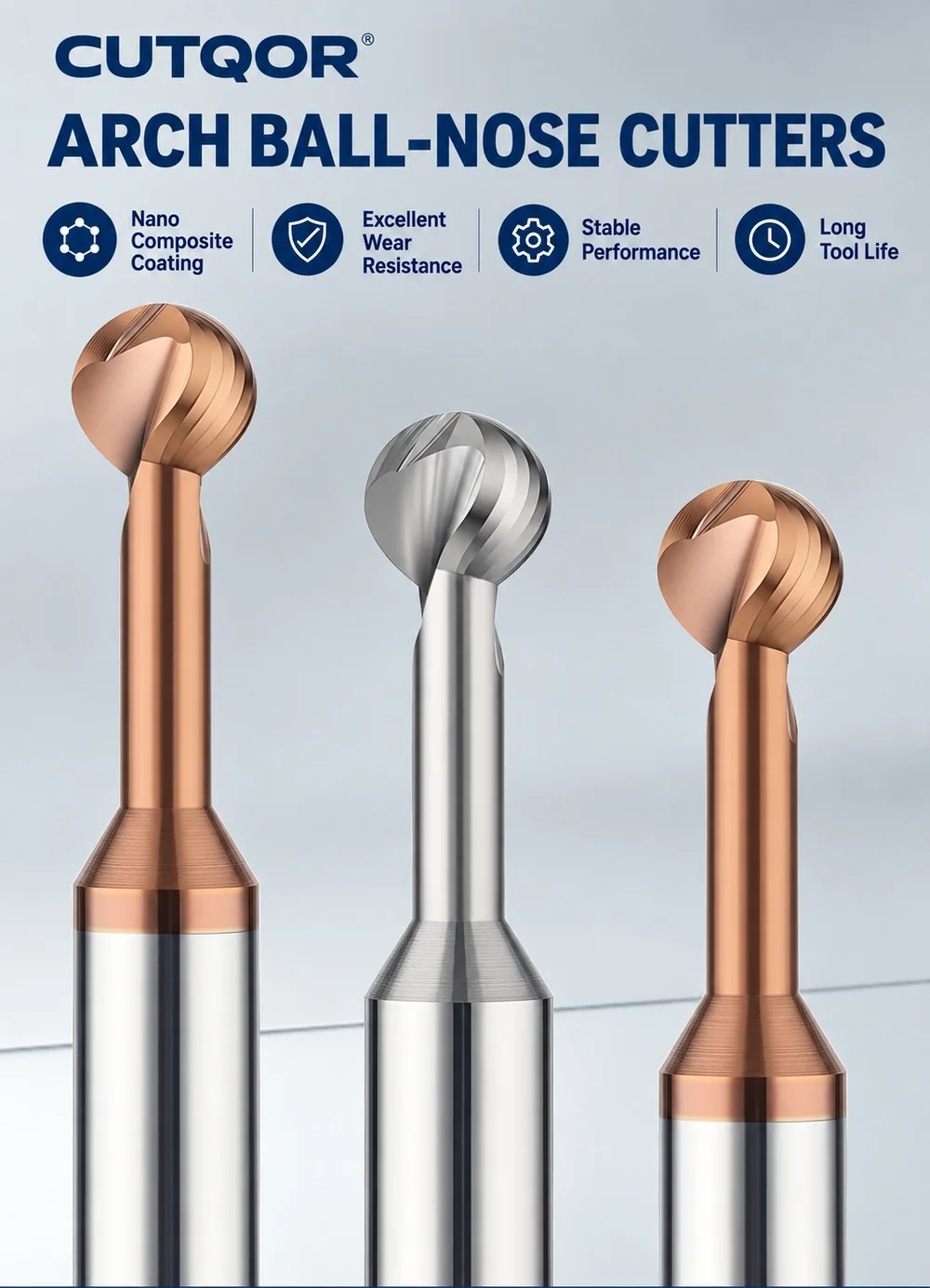 56° Carbide Lollipop Ball Nose Cutters — translated original product image