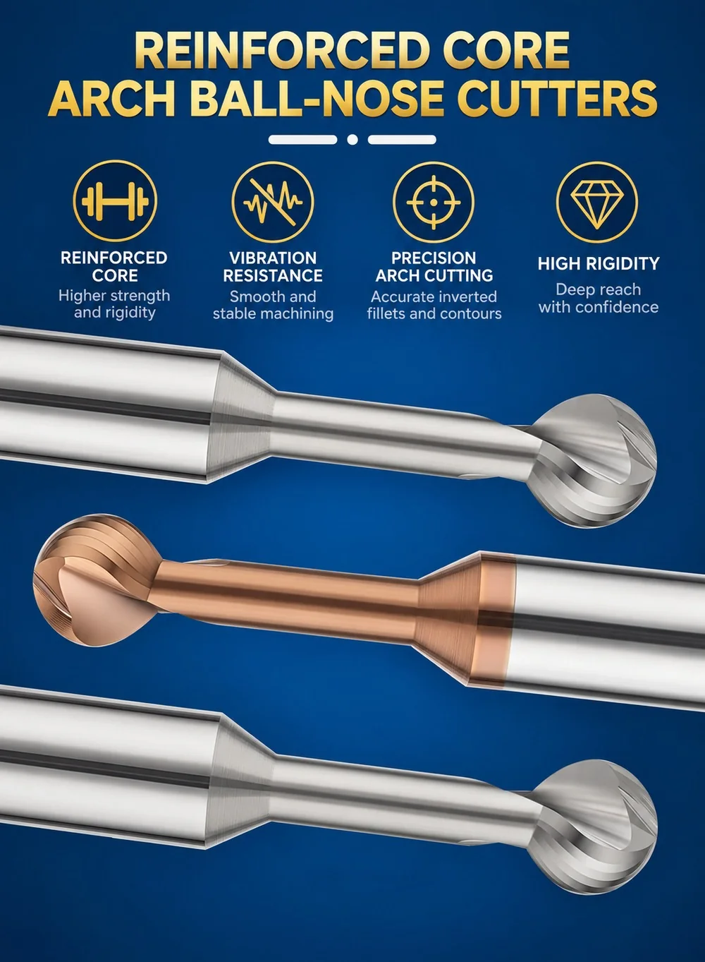 56° Carbide Lollipop Ball Nose Cutters — translated original product image