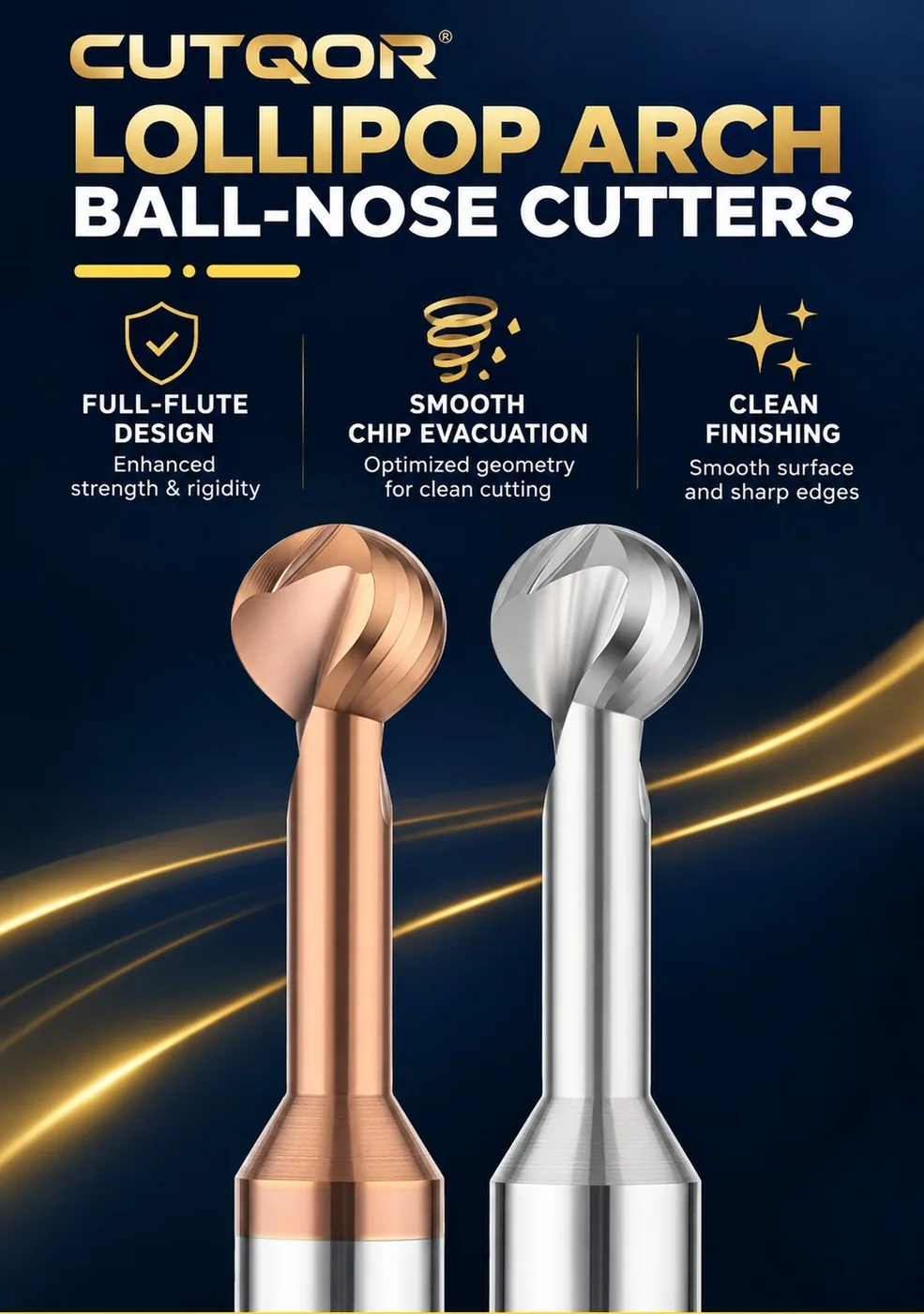 56° Carbide Lollipop Ball Nose Cutters — translated original product image