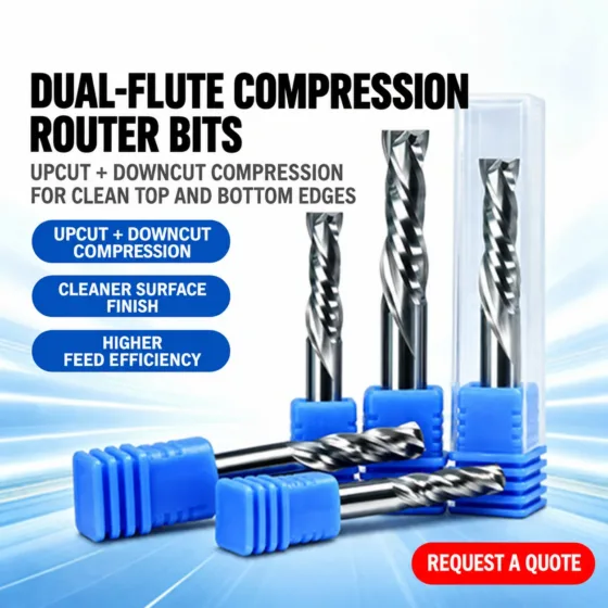 SLANK compression router bit cutting direction and rotation specification