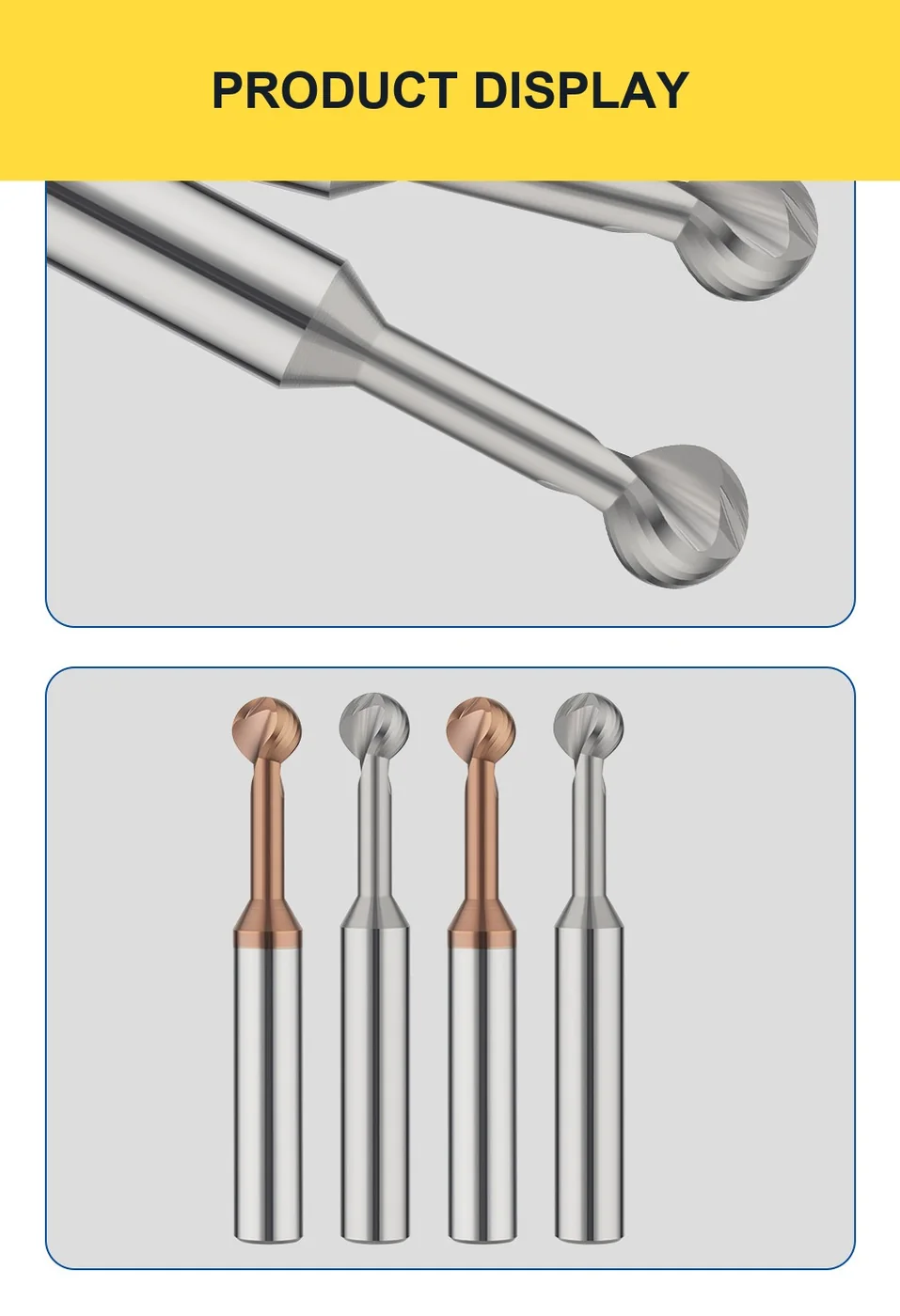 56° Carbide Lollipop Ball Nose Cutters — translated original product image