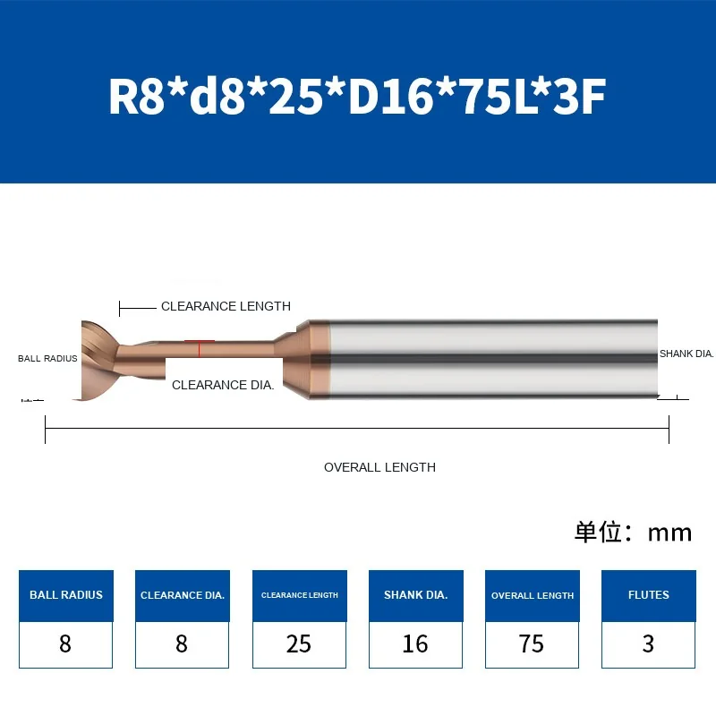 56° Carbide Lollipop Ball Nose Cutters — translated original product image