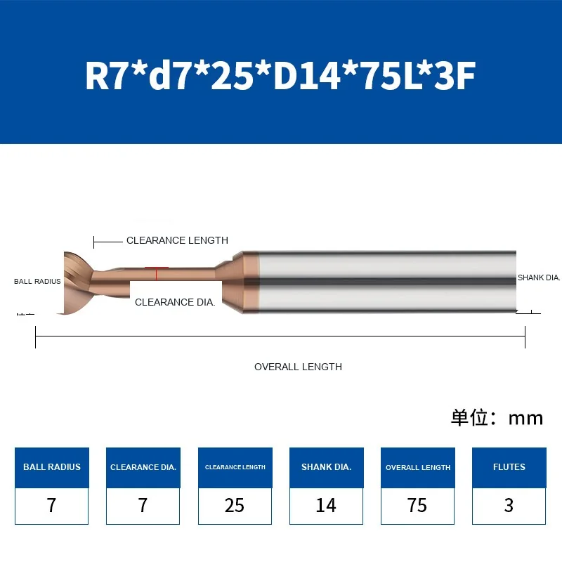 56° Carbide Lollipop Ball Nose Cutters — translated original product image