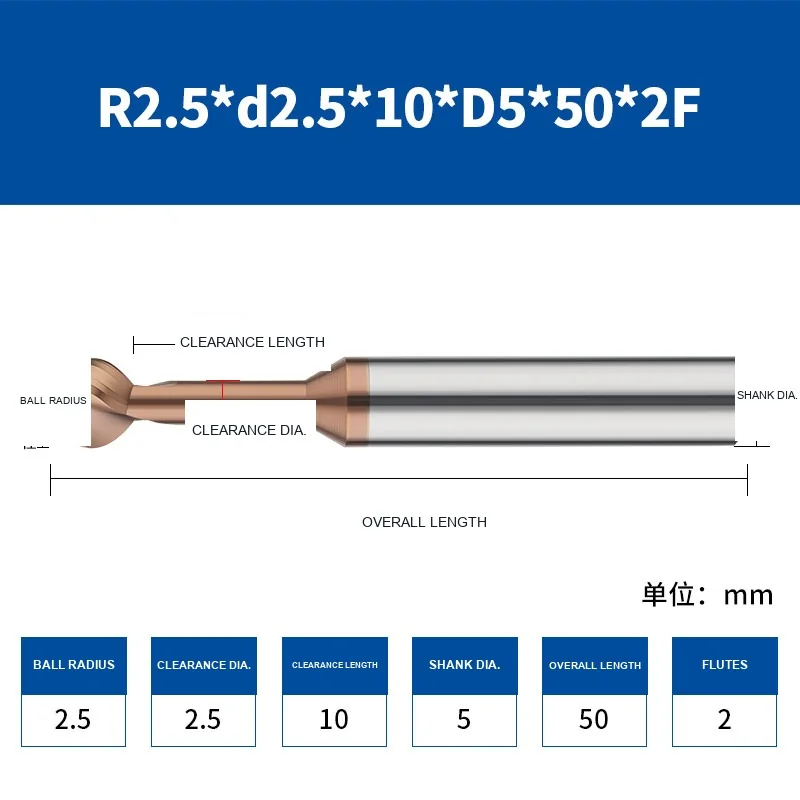 56° Carbide Lollipop Ball Nose Cutters — translated original product image