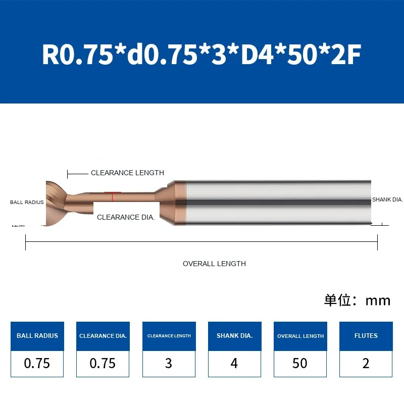 56° Carbide Lollipop Ball Nose Cutters — translated original product image