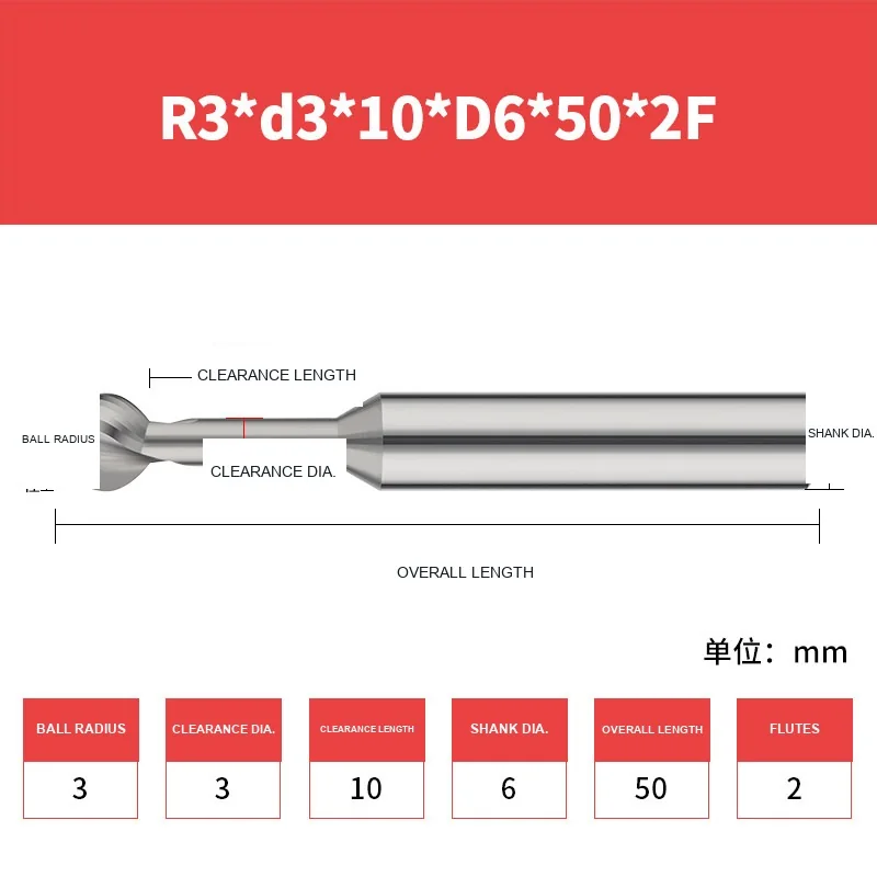 56° Carbide Lollipop Ball Nose Cutters — translated original product image