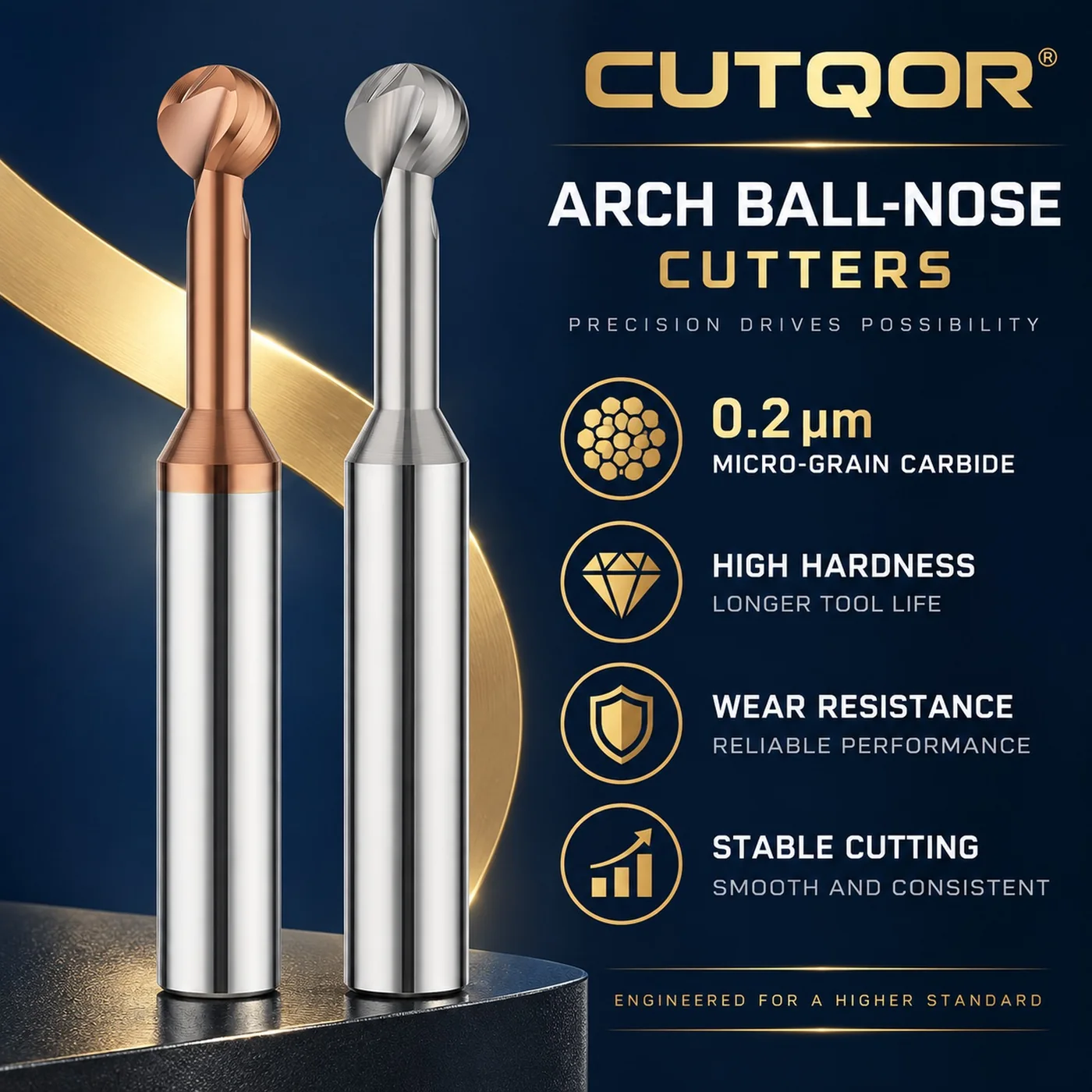56° Carbide Lollipop Ball Nose Cutters — translated original product image