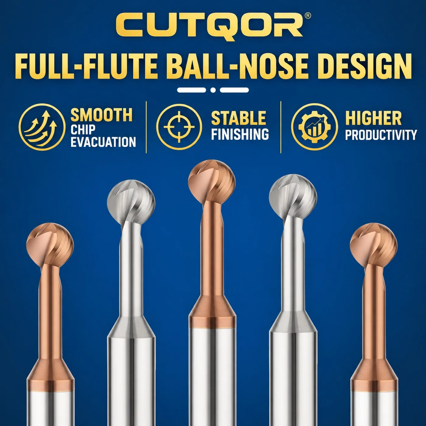 56° Carbide Lollipop Ball Nose Cutters — translated original product image