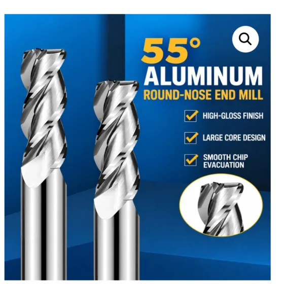 55° Aluminum 3-Flute Corner Radius End Mills — product image